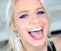 perfect ass blonde gets her shaved pussy fucked and face creamed